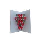 Felicitare 3D Origami Xmas hearts