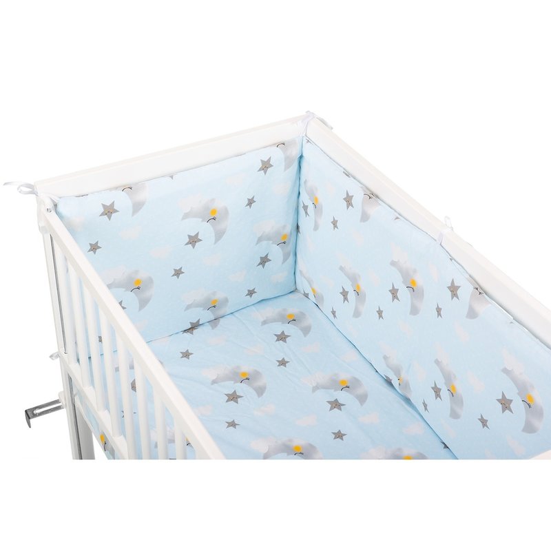 Lenjerie patut 2 piese 90x50cm norisori pufosi albastru