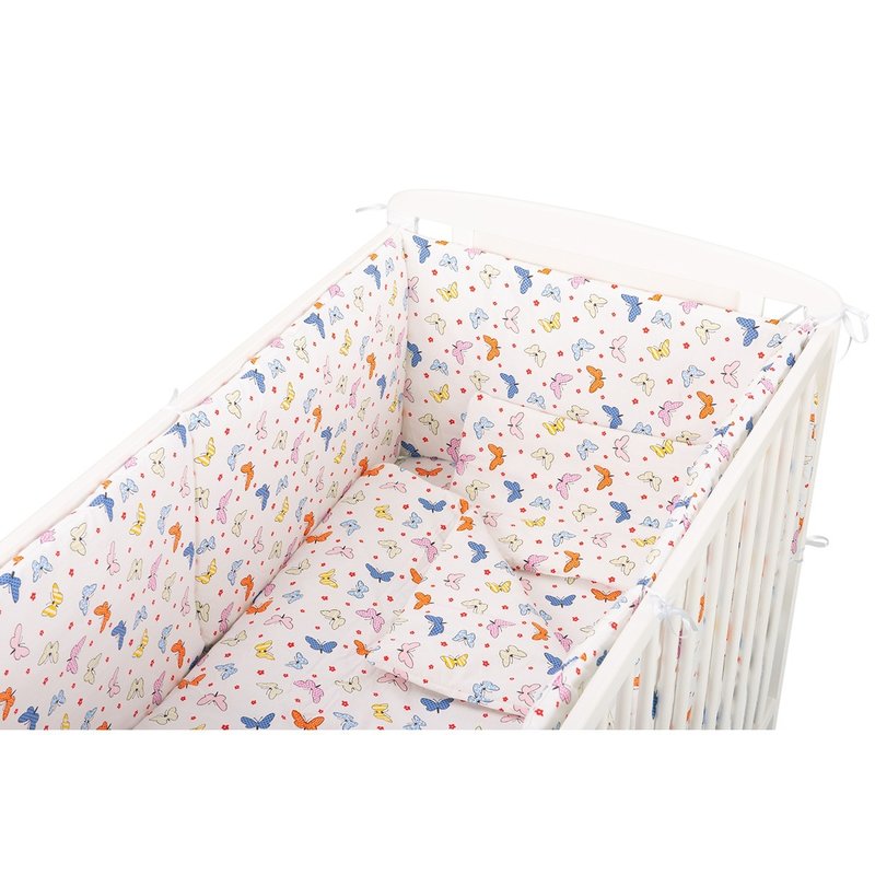 Lenjerie patut 5 piese 120x60 cm fluturasi multicolor