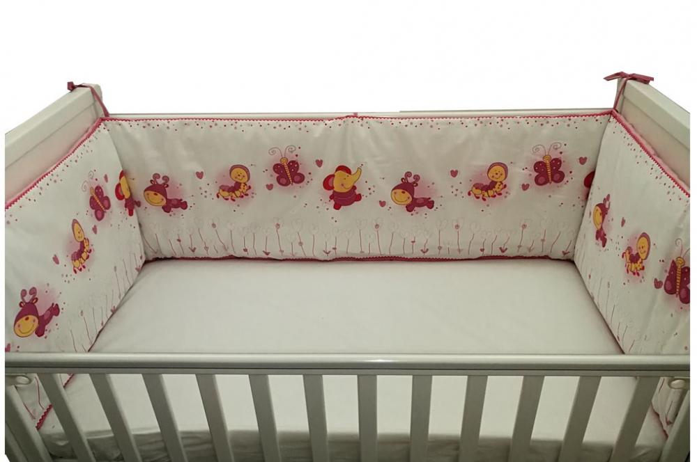 Lenjerie patut bebe cu 5 piese baby animals 70 x 140