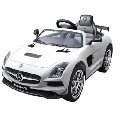 Masinuta electrica cu telecomanda si roti eva Mercedes SLS AMG alb MERCEDES-BENZ