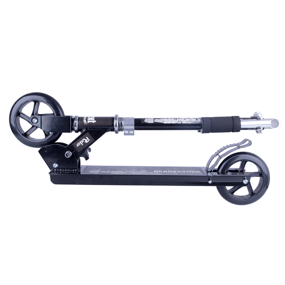 Trotineta pliabila cu cadru din aluminiu,ghidon reglabil,platforma antialunecare,roti PU,de la 6 ani si pana la 100kg Byox Rendevous Black - 4