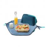 Geanta pliabila 2 in 1 pentru pranz si servet de masa Eat n Out Mini Square Bleu