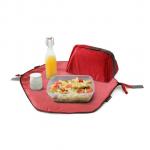 Geanta pliabila 2 in 1 pentru pranz si servet de masa Eat n Out Mini Square Rosu