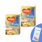 Pachet 2 buc x Cereale cu lapte Milupa Vise Placute 7 cereale cu lapte si 4 fructe 250g 6 luni+ si 1 x Servetele umede pentru bebelusi, WaterWipes,