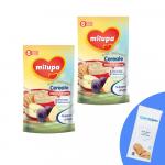 Pachet 2 buc x Cereale fara lapte Milupa Buna dimineata cereale mere si prune 180g 8luni+ si 1 x Servetele umede pentru bebelusi, WaterWipes, 10 b