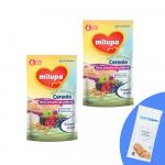 Pachet 2 buc x Cereale fara lapte Milupa Buna dimineata cereale orez si fructe de padure 180g, 6luni+ si 1 x Servetele umede pentru bebelusi, Water