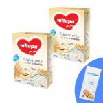Pachet 2 buc x Cereale fara lapte Milupa Fulgi de orez cu gust vanilie 200g 4luni+ si 1 x Servetele umede pentru bebelusi, WaterWipes, 10 buc