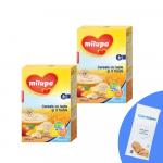 Pachet 2 buc x Milupa Cereale cu lapte si 3 fructe 250g 6luni+ si 1 x Servetele umede pentru bebelusi, WaterWipes, 10 buc