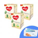 Pachet 3 x Lapte praf Milupa Milumil Junior 2+, 1200g, 2ani+ si 2 x Servetele umede pentru bebelusi WaterWipes 60 buc