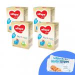 Pachet 4 x Lapte praf Milupa Milumil Junior 3+, 600g, 3ani+ si 2 x Servetele umede pentru bebelusi WaterWipes 60 buc