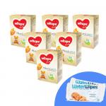 Pachet 6 x Lapte praf Milupa Milumil Junior 1+, 600g, 12luni+ si 2 x Servetele umede pentru bebelusi WaterWipes 60 buc