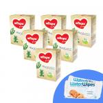Pachet 6 x Lapte praf Milupa Milumil Junior 2+, 600g, 2ani+ si 2 x Servetele umede pentru bebelusi WaterWipes 60 buc