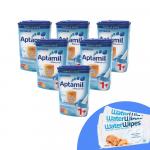 Pachet 6 x Lapte praf Nutricia Aptamil Junior 1+, 800g, 12luni+ si 3 x Servetele umede pentru bebelusi WaterWipes 60 buc