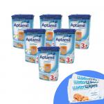Pachet 6 x Lapte praf Nutricia Aptamil Junior 3+ 800g si 3 x Servetele umede pentru bebelusi WaterWipes