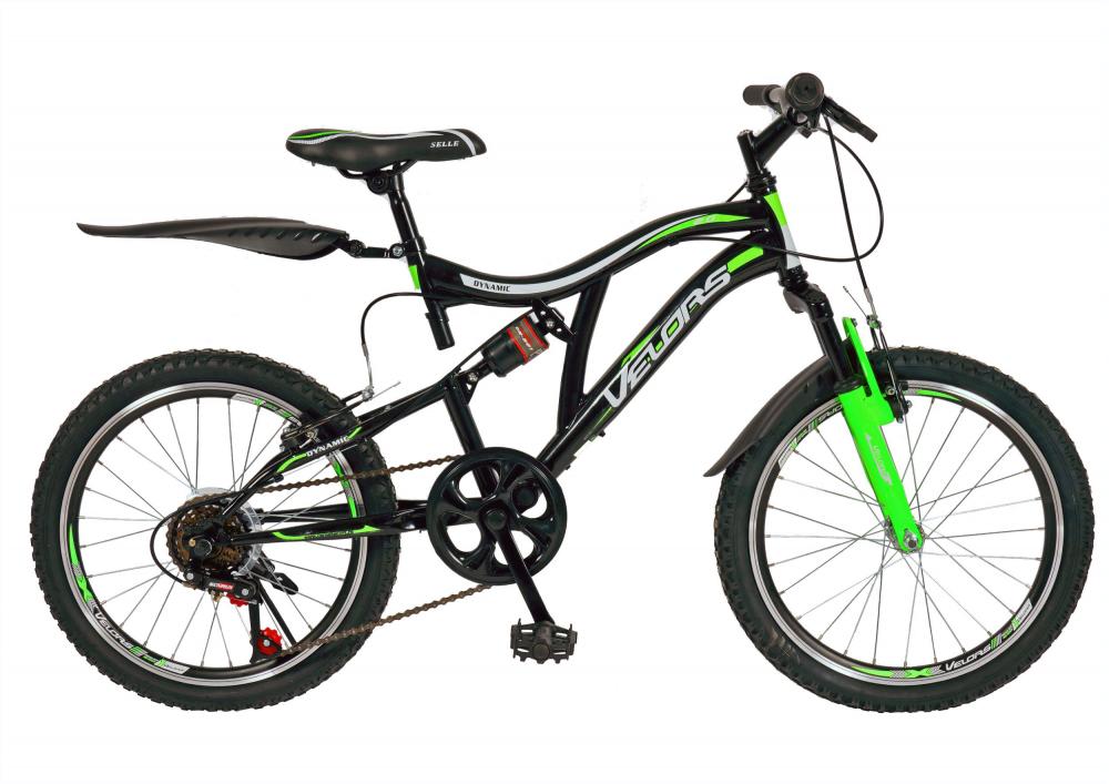 Bicicleta copii MTB-FS 20 Velors V2059A cadru otel negru verde