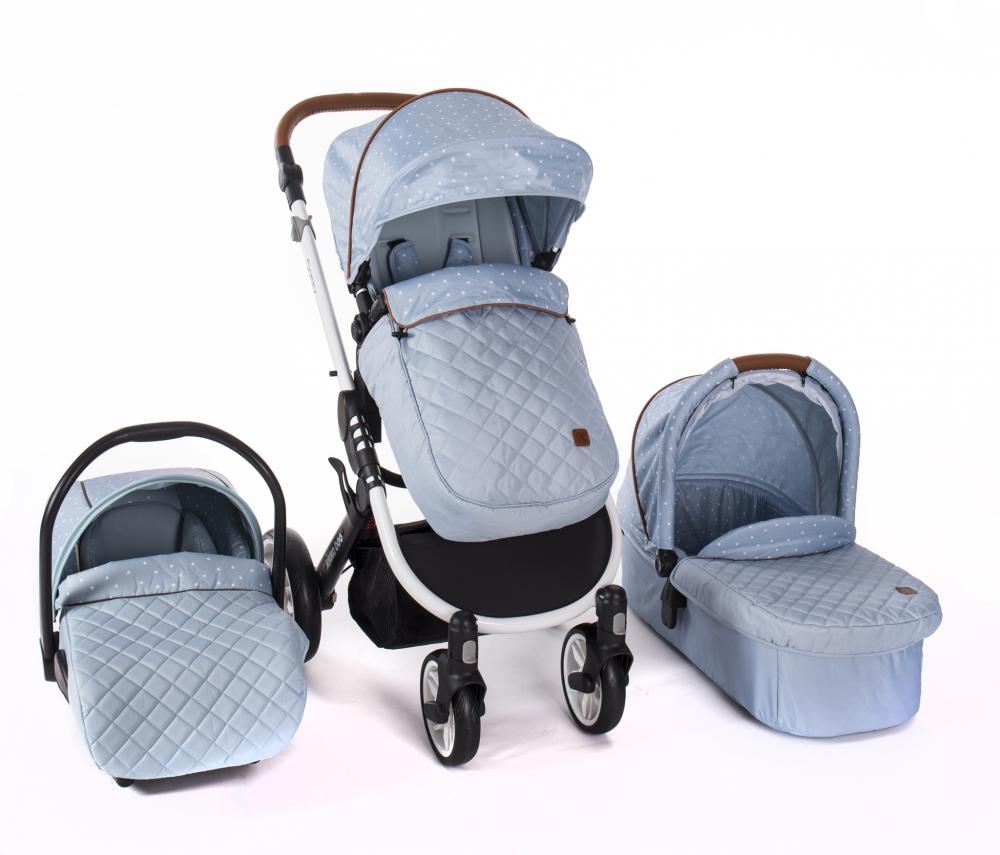 Carucior modular 3 in 1 dotty blue