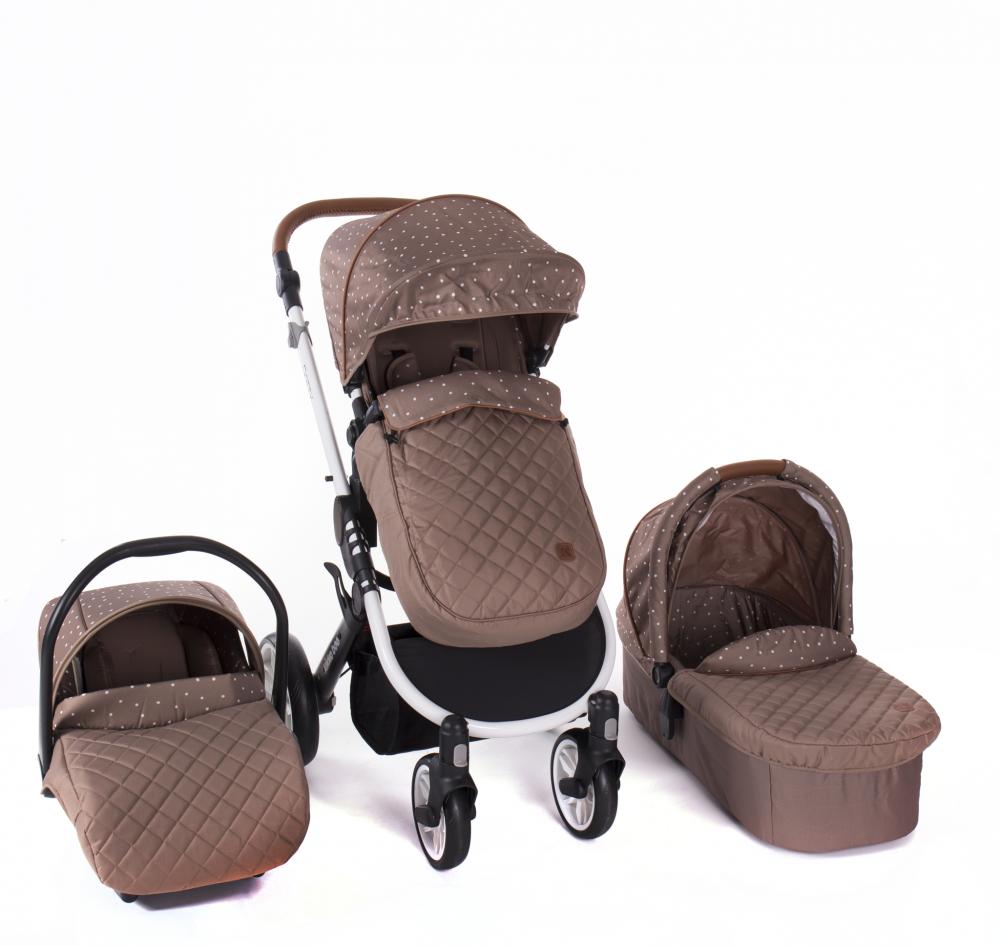 Carucior modular 3 in 1 dotty brown