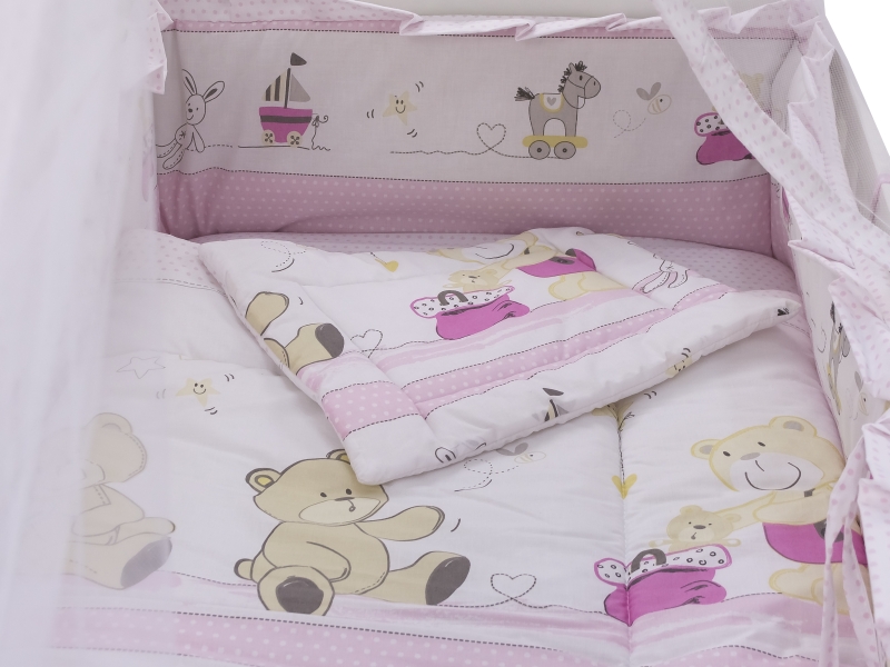 Lenjerie Teddy Play Pink M2 7 piese 140×70 cm 140x70
