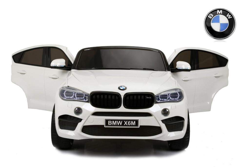 Masinuta electrica BMW X6 M XXL White cu doua locuri si telecomanda 2.4 Ghz 2.4
