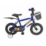 Bicicleta copii 12 Junior J1201A cadru otel albastru / negru si roti ajutatoare