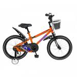 Bicicleta copii 16 Junior J1601A cadru otel portocaliu / negru si roti ajutatoare