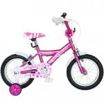 Bicicleta copii Bonanza 14 Spark G1402B cadru otel fucsia/alb si roti ajutatoare