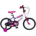 Bicicleta copii Bonanza 16 Bimba G1602B cadru otel fucsia/violet si roti ajutatoare