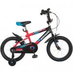 Bicicleta copii Bonanza 16 Hurricane G1601B cadru otel negru/rosu si roti ajutatoare