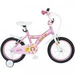 Bicicleta copii Bonanza 16 Little Lady G1602B cadru otel roz/alb si roti ajutatoare