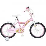 Bicicleta copii Bonanza 18 Little Lady G1802B cadru otel roz/alb si roti ajutatoare