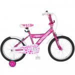 Bicicleta copii Bonanza 18 Spark G1802B cadru otel fucsia/alb si roti ajutatoare