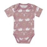 Body cu maneca scurta din bumbac organic Fresk Whale mellow rose 0-3 luni