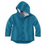 Jacheta din lana merinos organics tumble/boiled wool Disana Blue 74/80