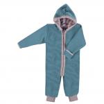 Overall din lana merinos organica tumble/boiled wool obio Provence Blue 74/80