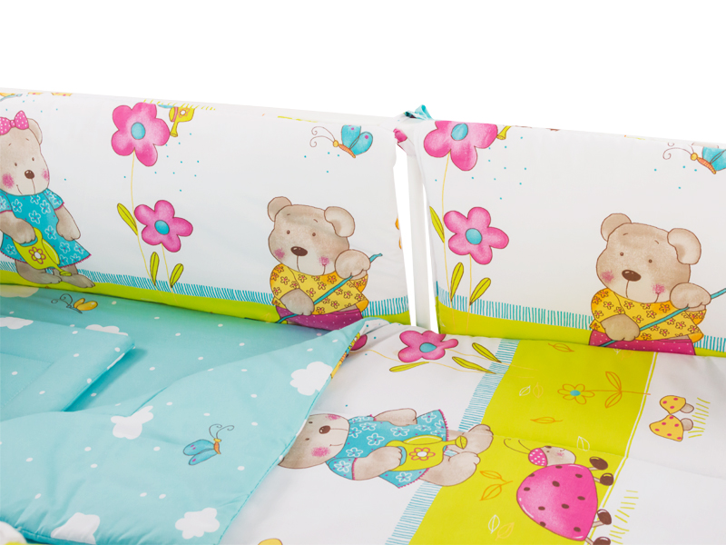 Aparatoare laterala teddy gradina blue 140x70