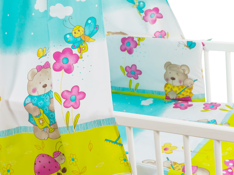 Baldachin teddy gradina blue