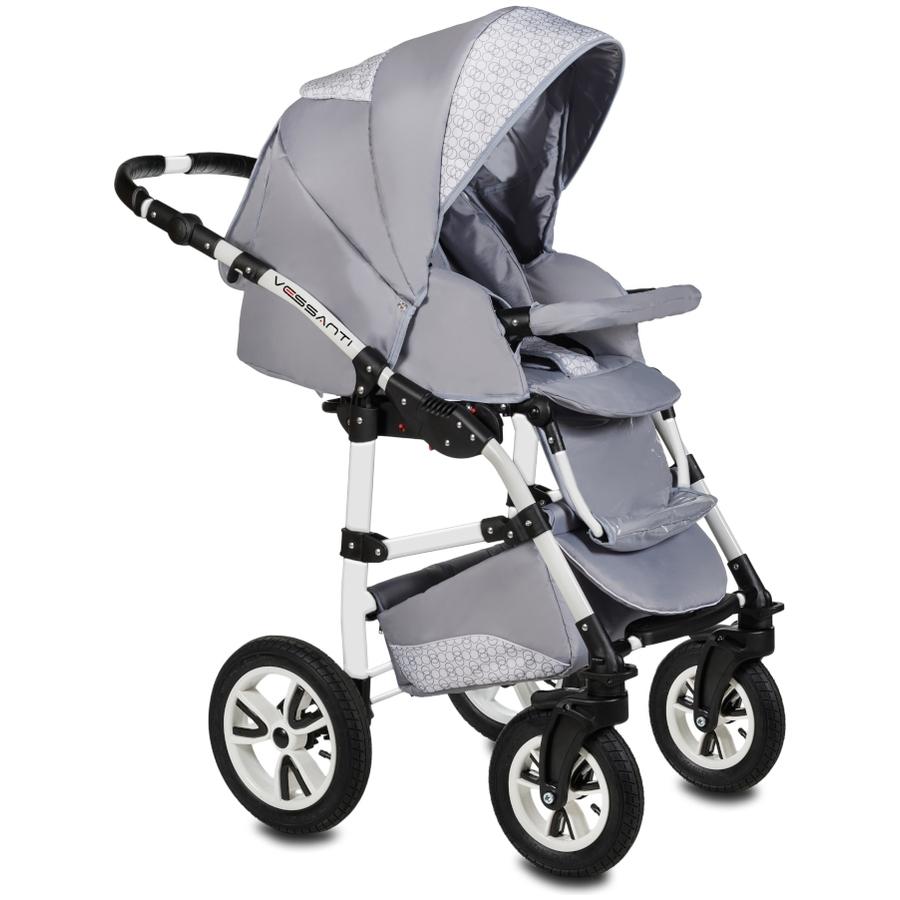 Carucior Flamingo Easy Drive 3 in 1 Vessanti Light Gray