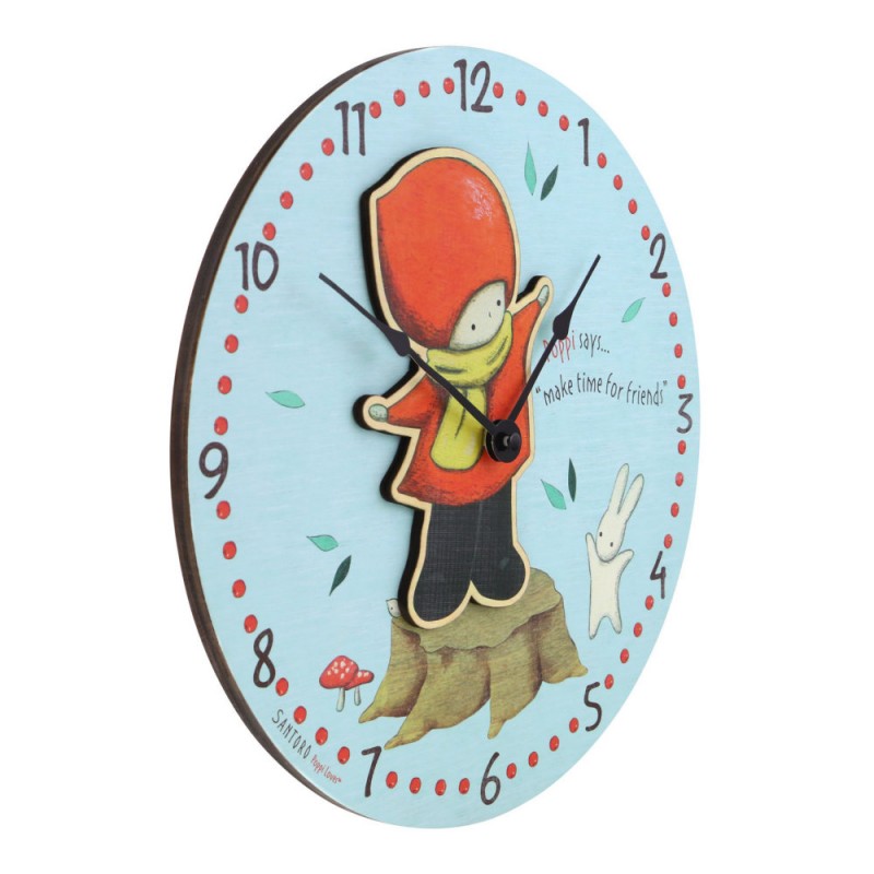 Ceas de perete din lemn poppi loves catching leaves