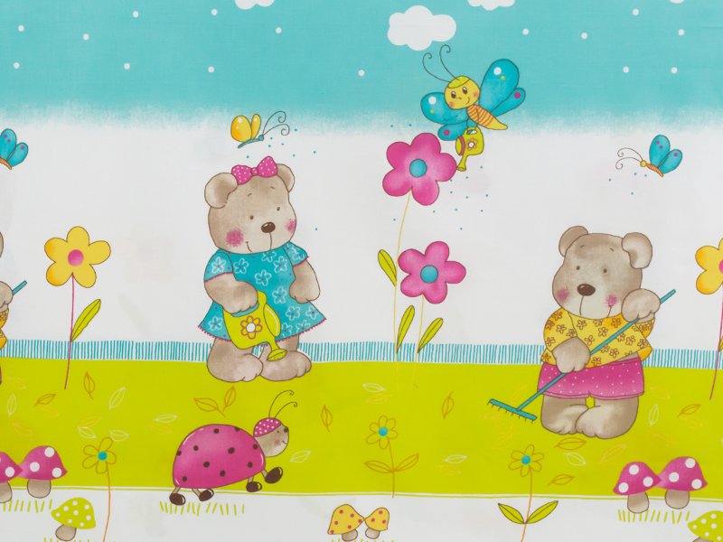 Lenjerie teddy gradina blue 5 piese 120x60