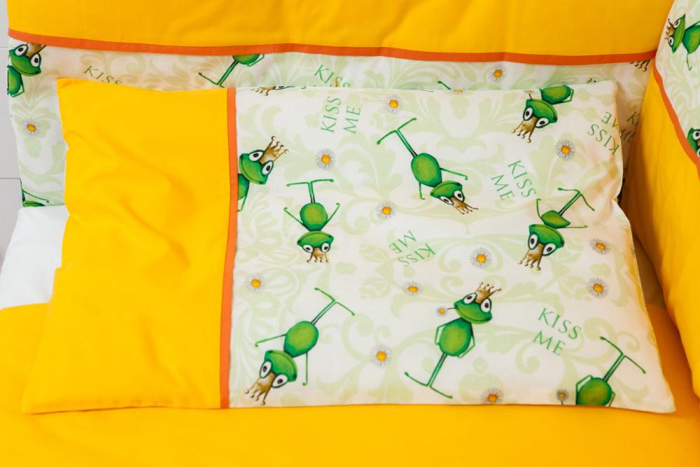 Lenjerie patut bebe 4 piese broscuta oac 60 x 120 cm