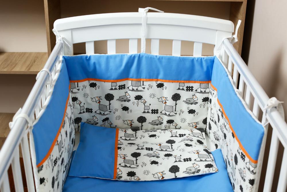 Lenjerie patut bebe 4 piese tingy black 60 x 120 cm