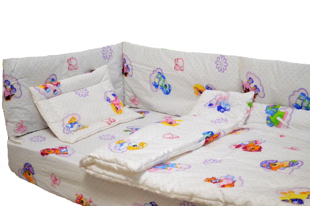 Lenjerie patut cu 5 piese white pony