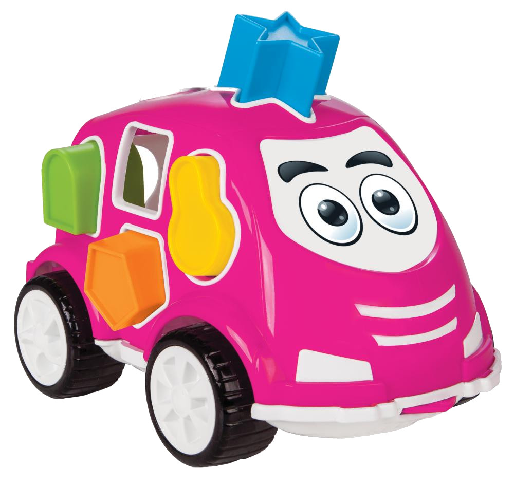 Masinuta cu forme de sortat Smart Shape Sorter Car Pink
