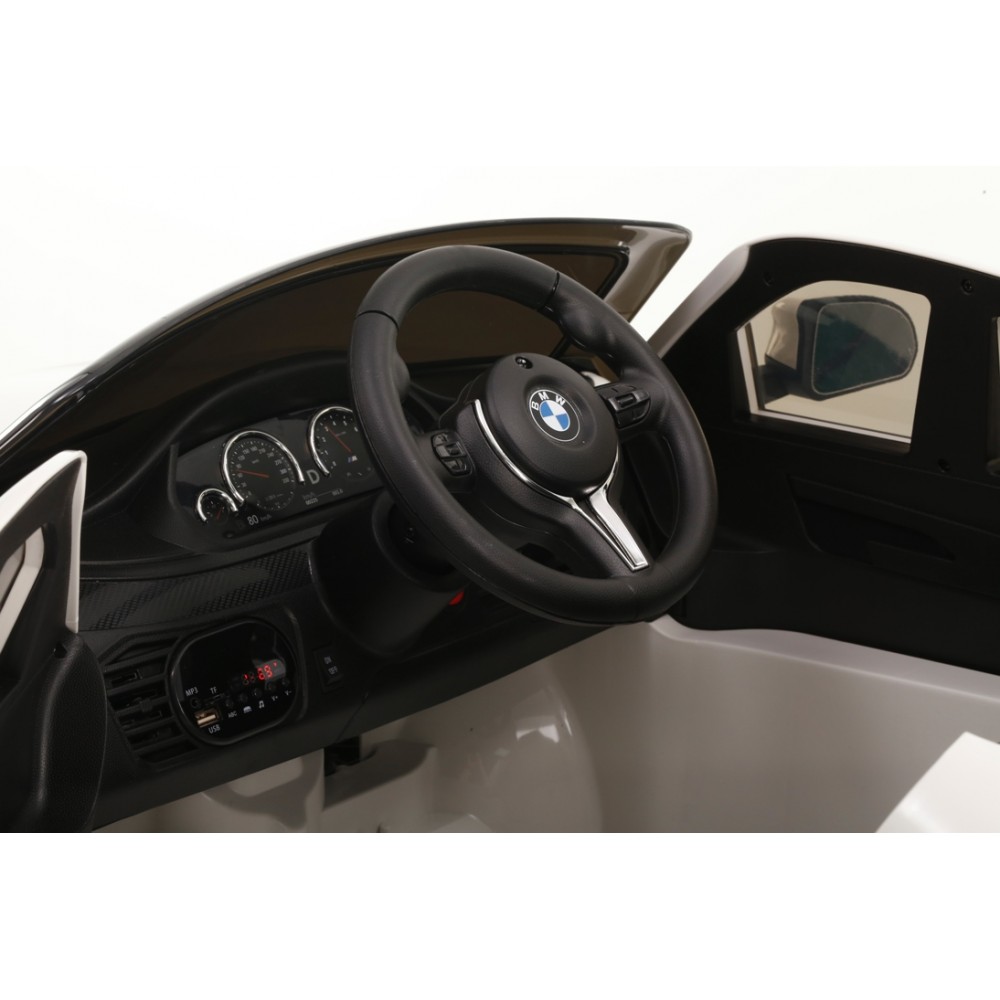 Masinuta electrica cu telecomanda si roti din cauciuc BMW X6M White - 1