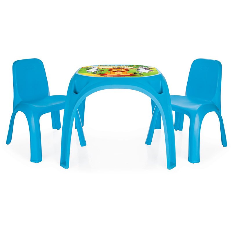 Masuta cu doua scaunele King Study Table Blue - 1