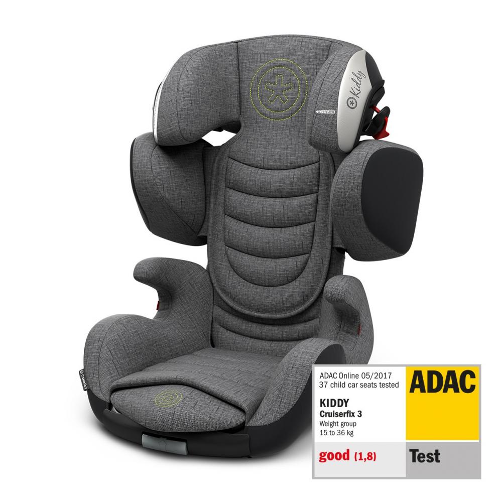 Scaun auto kiddy cruiserfix 3 grey melange-super green isofix