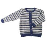Cardigan din lana merinos tricotata Iobio Limited Edition Vintage Blue 98/104