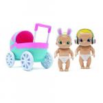 Set de Joaca Baby Secrets cu Cadita, Carucior si 3 Figurine Bebelus