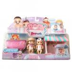 Set de Joaca Baby Secrets cu cadita leagan vertical si 3 figurine bebelus